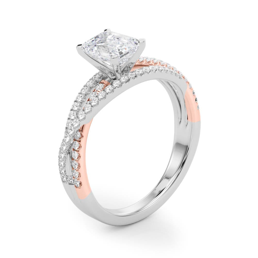 Luxe Multi-Row Round Diamond Engagement Ring — 9K/18K Gold & Platinum