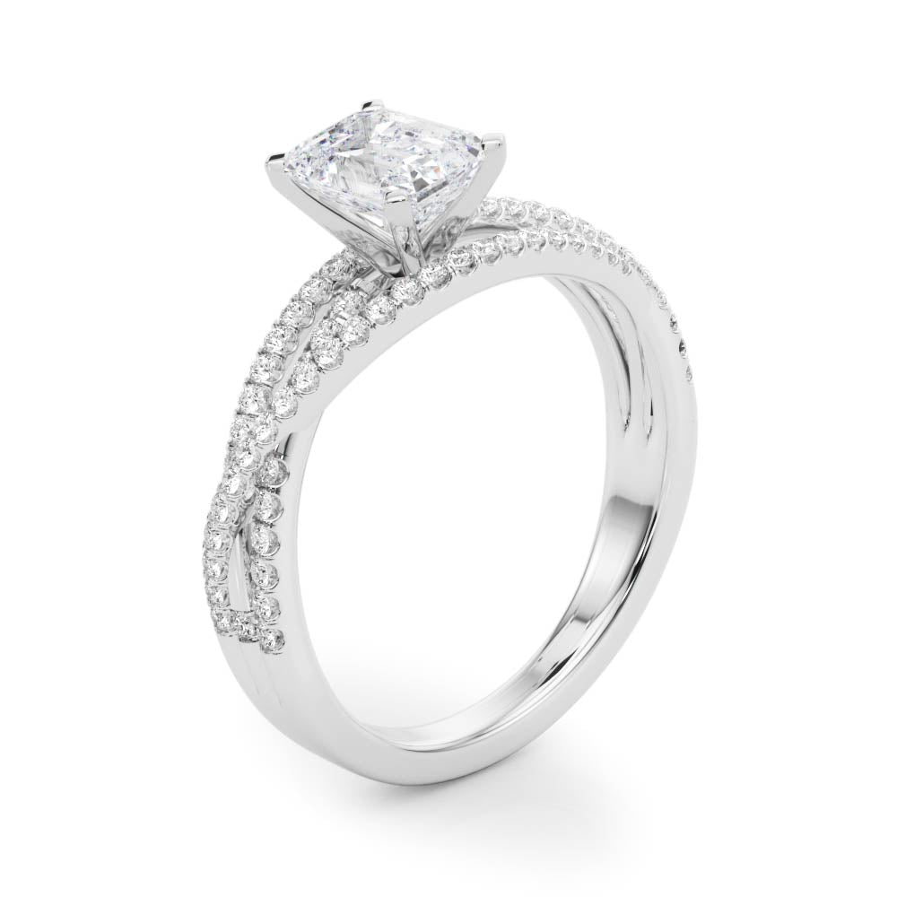 Luxe Multi-Row Round Diamond Engagement Ring — 9K/18K Gold & Platinum