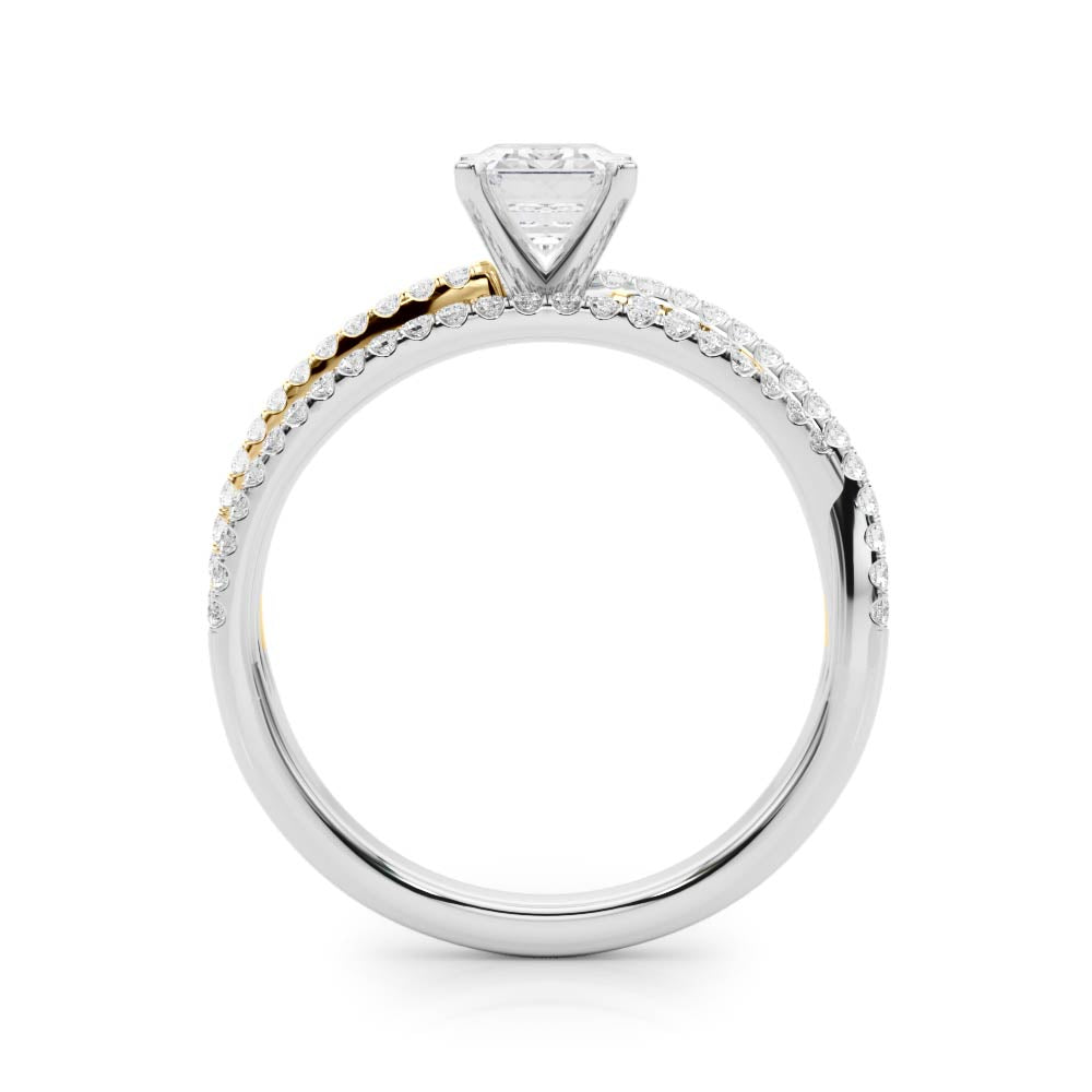 Luxe Multi-Row Round Diamond Engagement Ring — 9K/18K Gold & Platinum