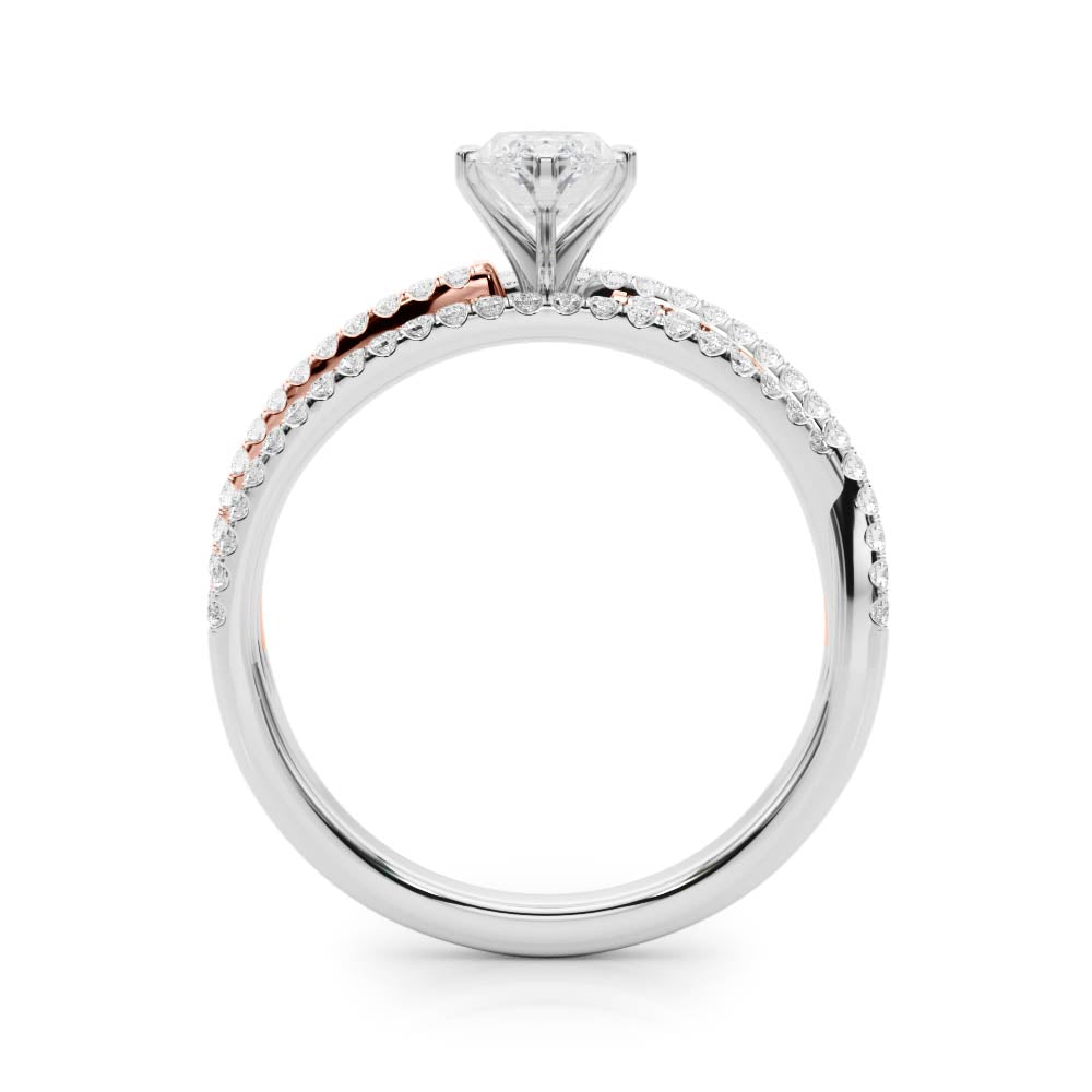 Luxe Multi-Row Round Diamond Engagement Ring — 9K/18K Gold & Platinum
