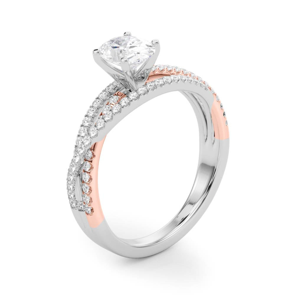 Luxe Multi-Row Round Diamond Engagement Ring — 9K/18K Gold & Platinum