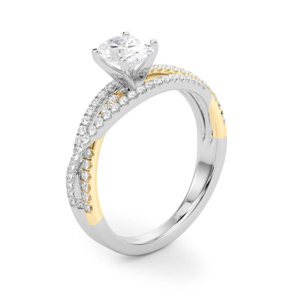 Luxe Multi-Row Round Diamond Engagement Ring — 9K/18K Gold & Platinum