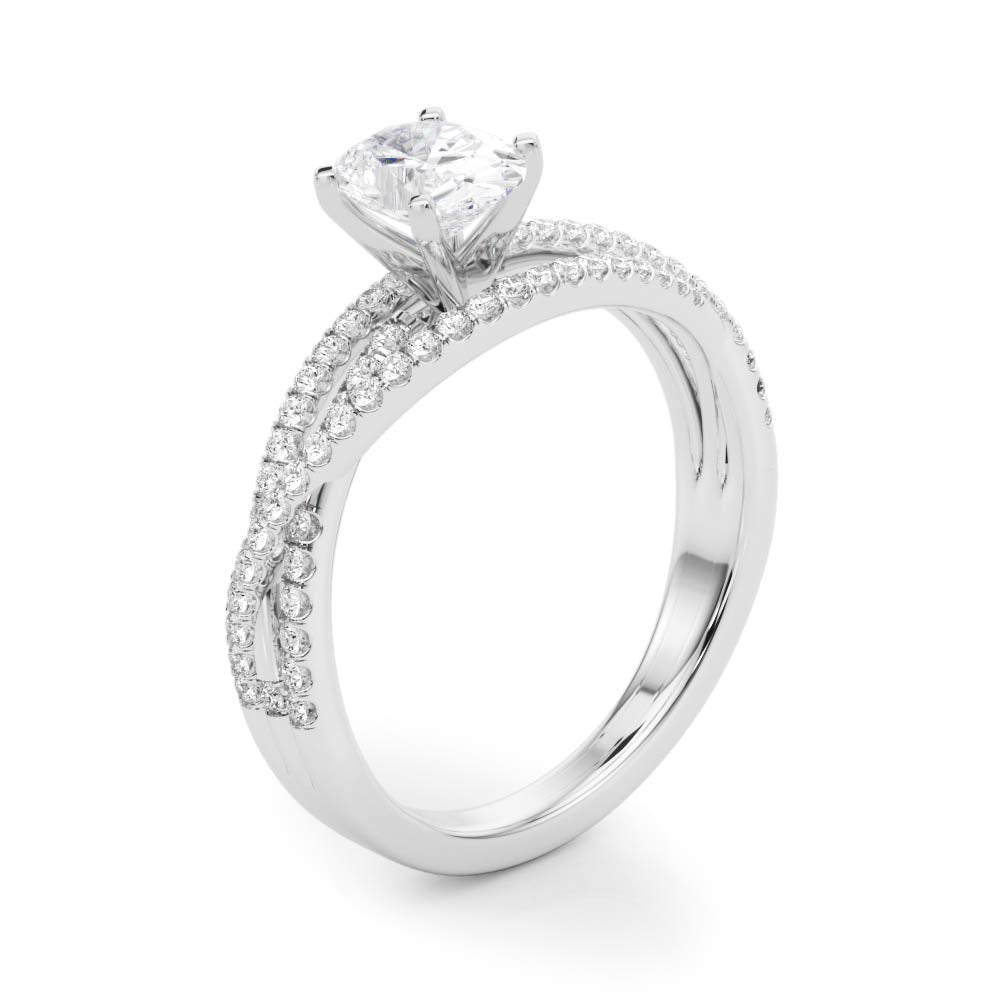 Luxe Multi-Row Round Diamond Engagement Ring — 9K/18K Gold & Platinum