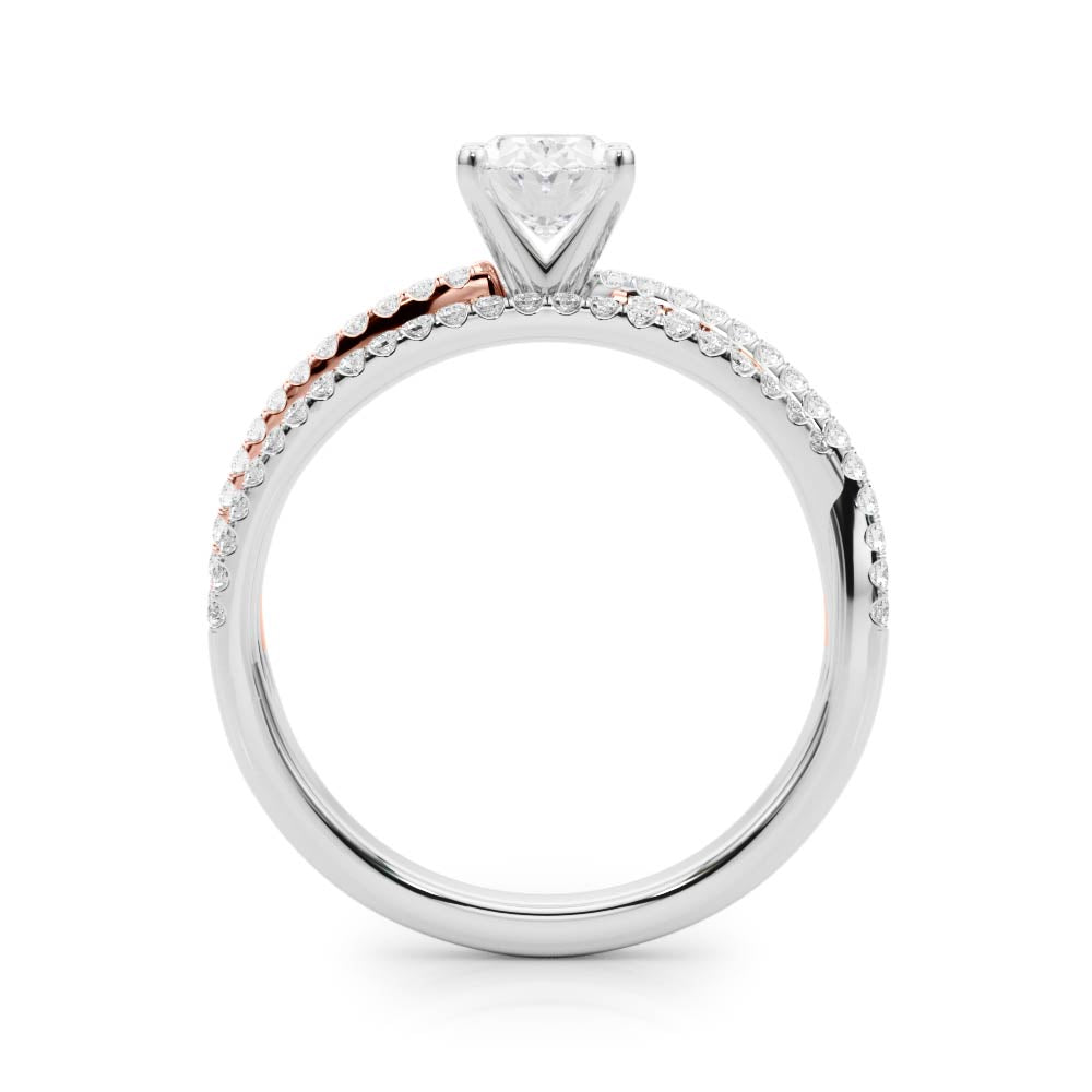 Luxe Multi-Row Round Diamond Engagement Ring — 9K/18K Gold & Platinum