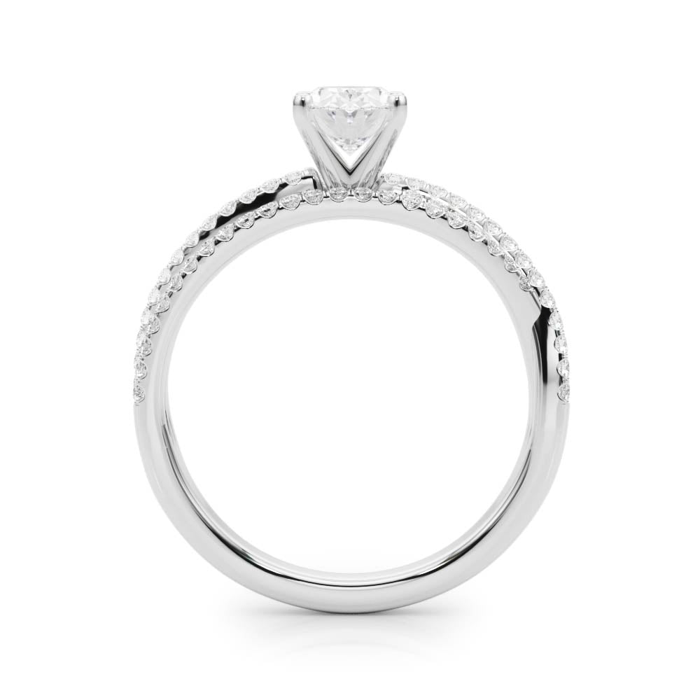 Luxe Multi-Row Round Diamond Engagement Ring — 9K/18K Gold & Platinum