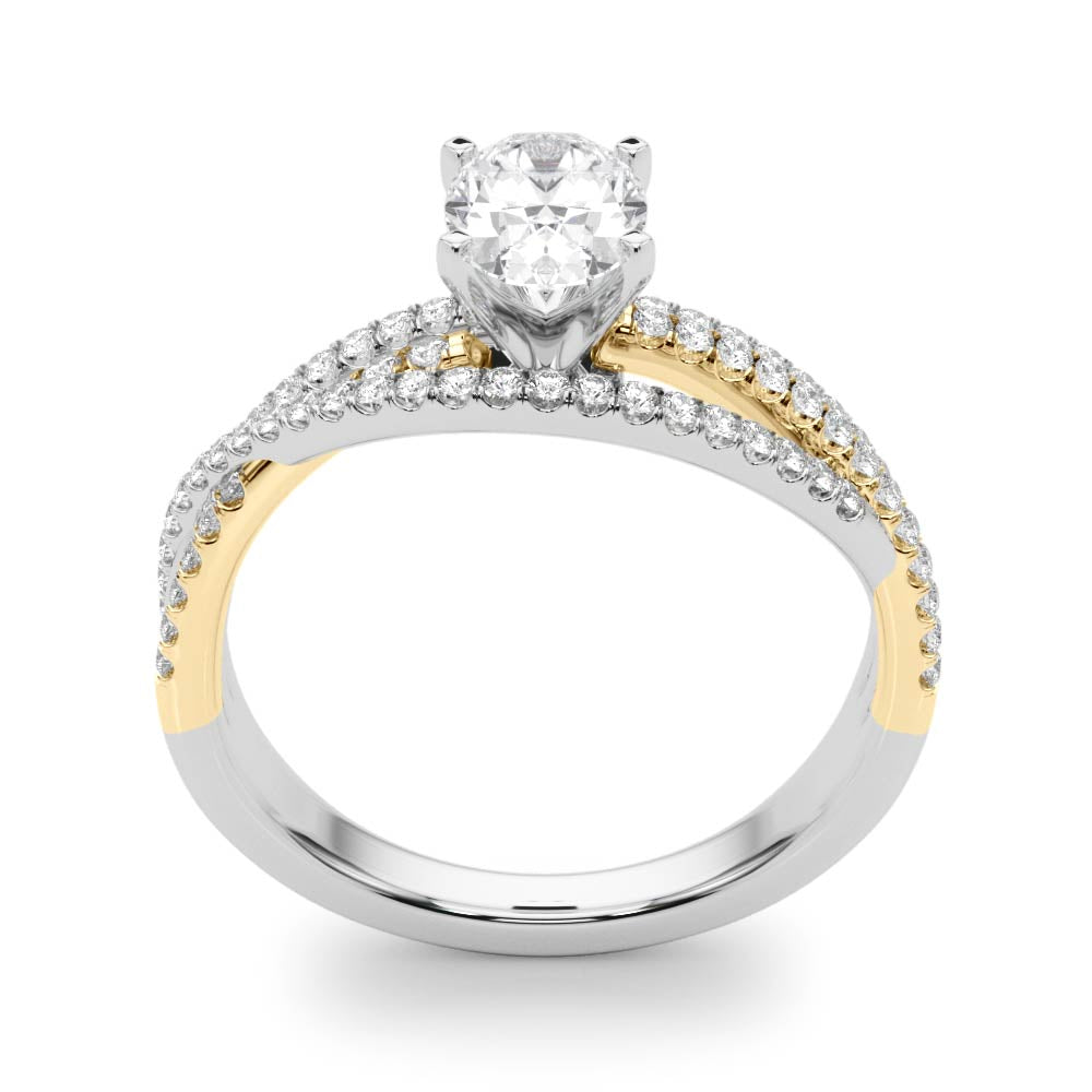 Luxe Multi-Row Round Diamond Engagement Ring — 9K/18K Gold & Platinum
