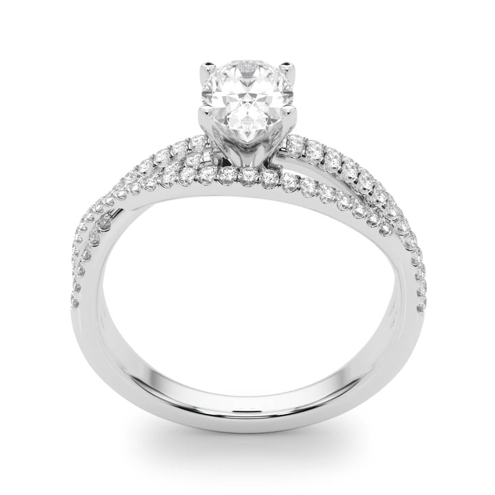 Luxe Multi-Row Round Diamond Engagement Ring — 9K/18K Gold & Platinum