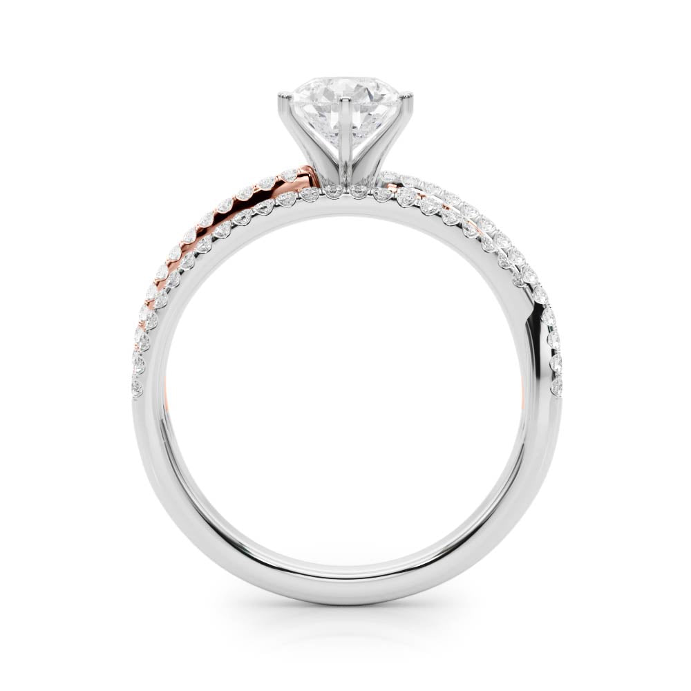 Luxe Multi-Row Round Diamond Engagement Ring — 9K/18K Gold & Platinum