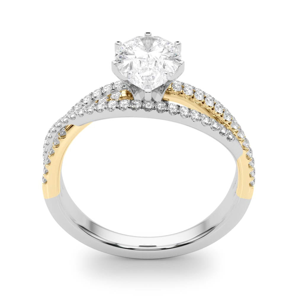 Luxe Multi-Row Round Diamond Engagement Ring — 9K/18K Gold & Platinum