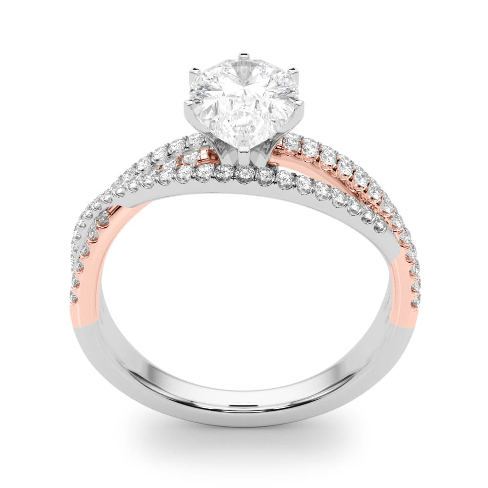 Luxe Multi-Row Round Diamond Engagement Ring — 9K/18K Gold & Platinum