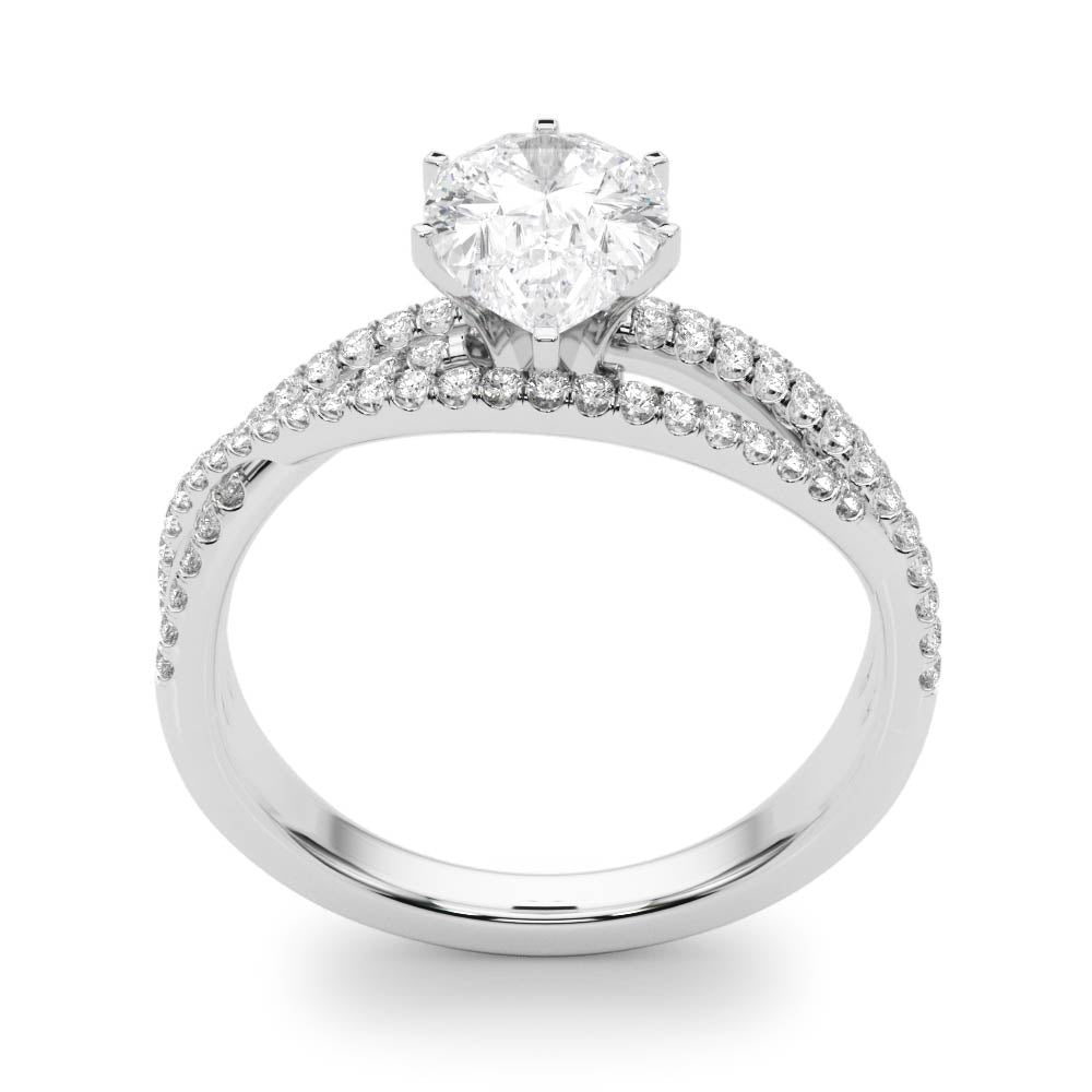 Luxe Multi-Row Round Diamond Engagement Ring — 9K/18K Gold & Platinum