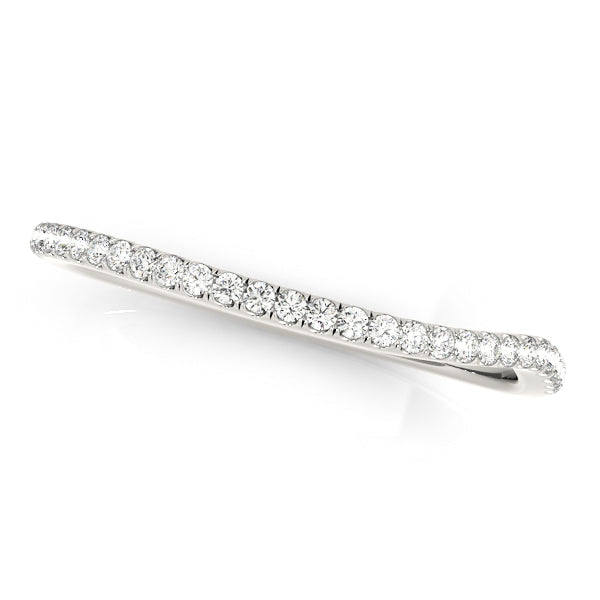 Split Prong Curved Half Eternity Ring in Gold & Platinum