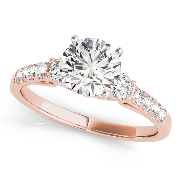 Refined Prong-Set Round Diamond Engagement Ring — 9K/18K Gold & Platinum