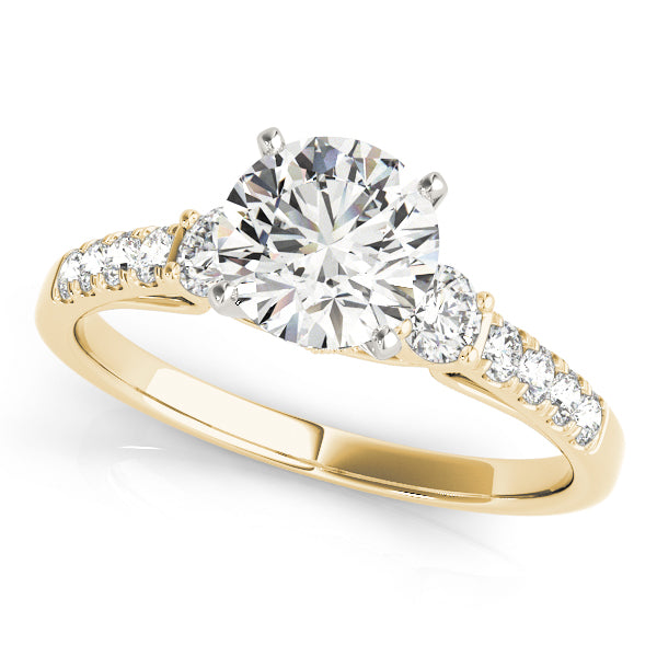 Refined Prong-Set Round Diamond Engagement Ring — 9K/18K Gold & Platinum