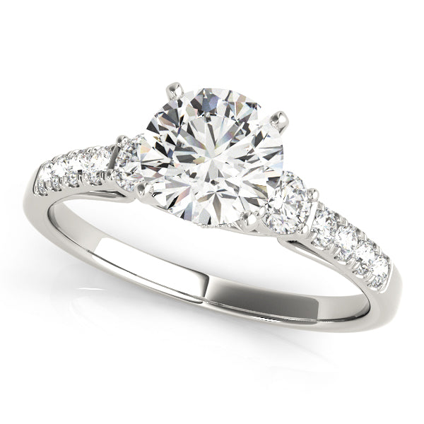 Refined Prong-Set Round Diamond Engagement Ring — 9K/18K Gold & Platinum