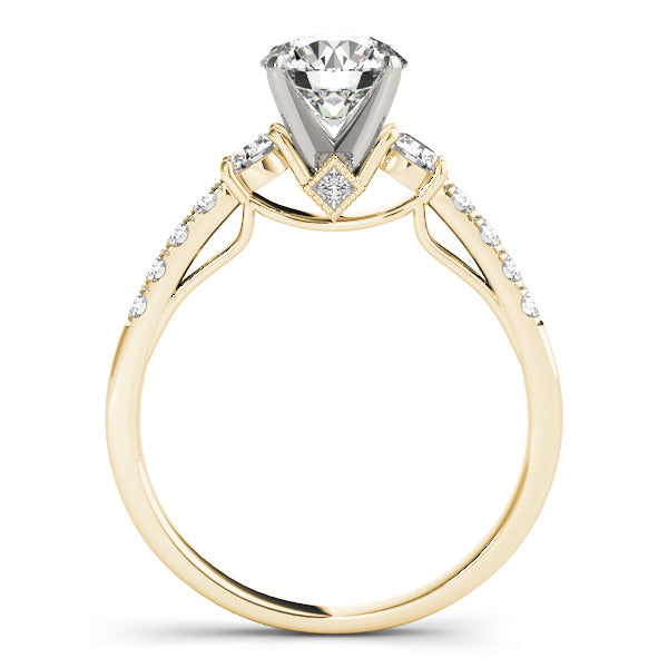 Refined Prong-Set Round Diamond Engagement Ring — 9K/18K Gold & Platinum