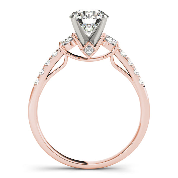 Refined Prong-Set Round Diamond Engagement Ring — 9K/18K Gold & Platinum