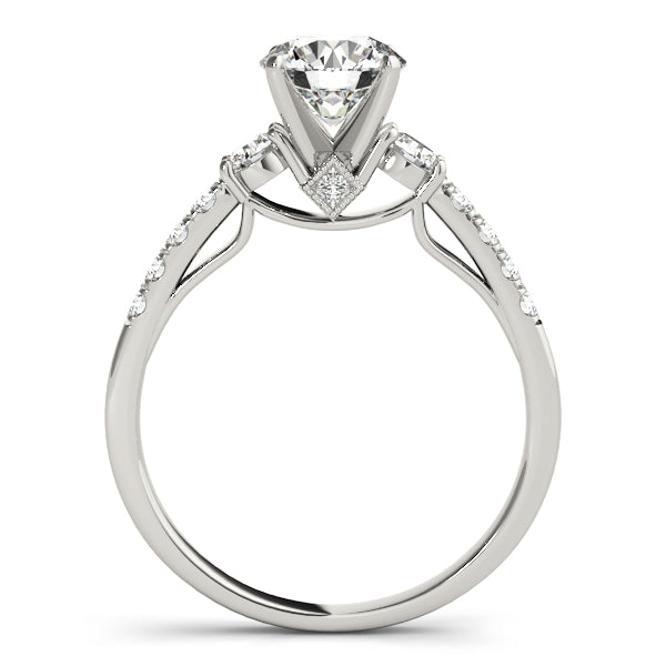 Refined Prong-Set Round Diamond Engagement Ring — 9K/18K Gold & Platinum