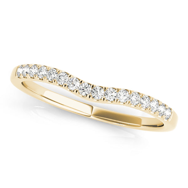 Curved Half Eternity Ring in Gold & Platinum