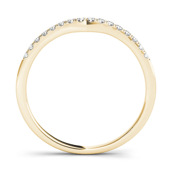 Curved Half Eternity Ring in Gold & Platinum