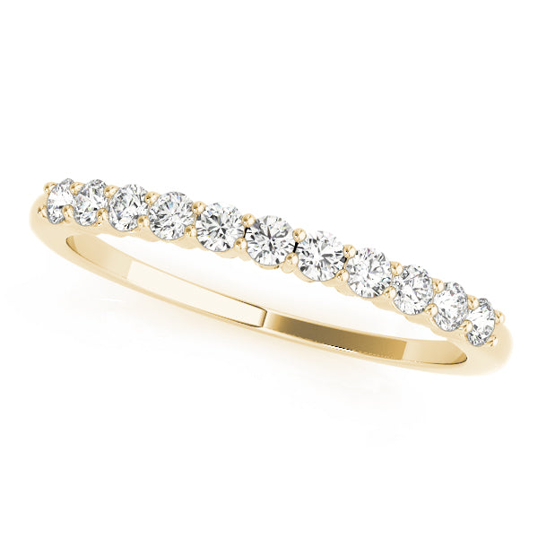 11-Stone Prong Set Half Eternity Ring in Gold & Platinum