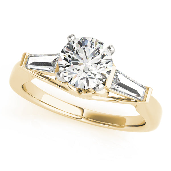 Signature Fancy Shape Baguette Round Diamond Engagement Ring — 9K/18K Gold & Platinum