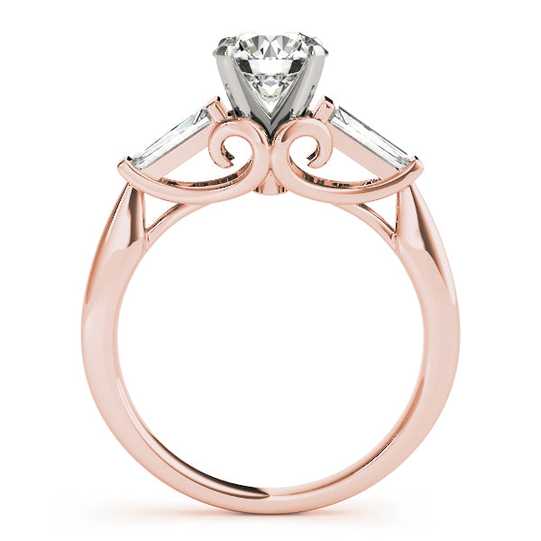 Signature Fancy Shape Baguette Round Diamond Engagement Ring — 9K/18K Gold & Platinum