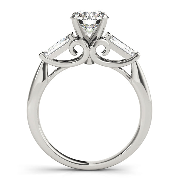 Signature Fancy Shape Baguette Round Diamond Engagement Ring — 9K/18K Gold & Platinum