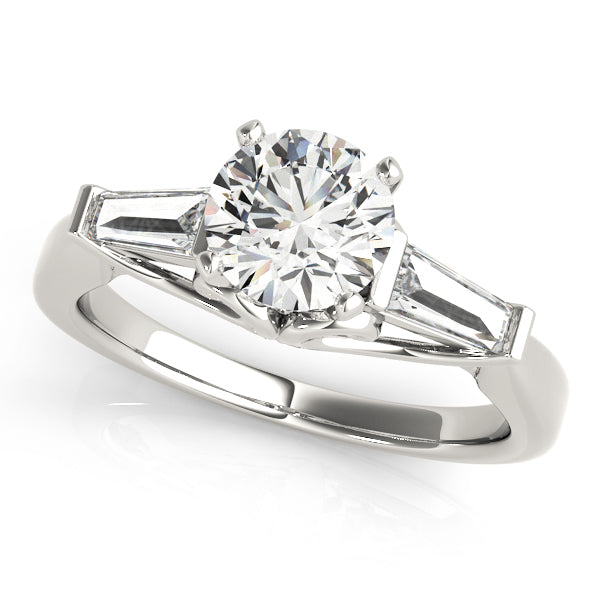 Signature Fancy Shape Baguette Round Diamond Engagement Ring — 9K/18K Gold & Platinum