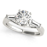 Signature Fancy Shape Baguette Round Diamond Engagement Ring — 9K/18K Gold & Platinum