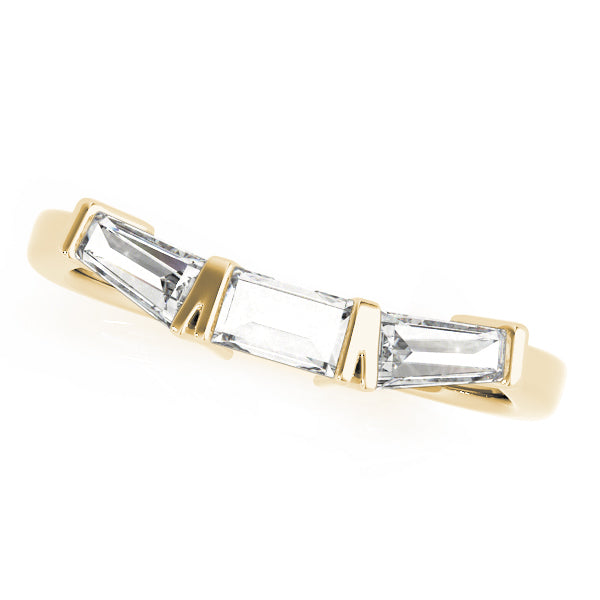 Bar Set Baguette Half Eternity Ring in Gold & Platinum