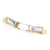 Bar Set Baguette Half Eternity Ring in Gold & Platinum