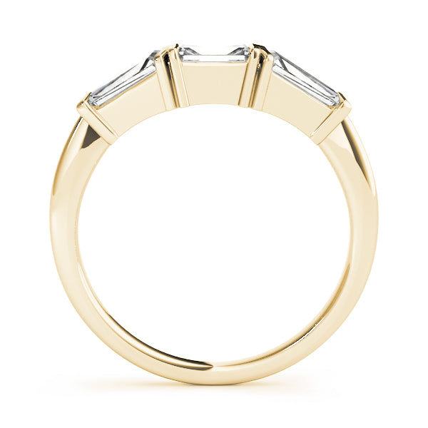 Bar Set Baguette Half Eternity Ring in Gold & Platinum