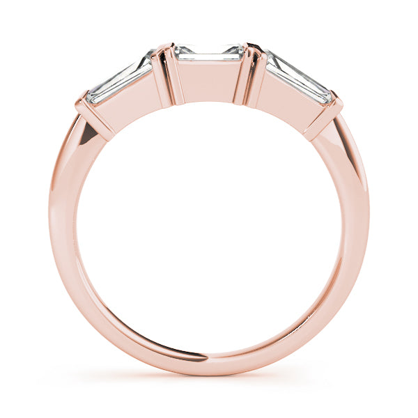 Bar Set Baguette Half Eternity Ring in Gold & Platinum