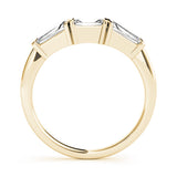 Bar Set Baguette Half Eternity Ring in Gold & Platinum