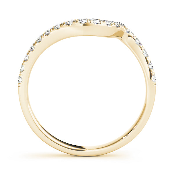 Curved Bands Half Eternity Ring in Gold & Platinum