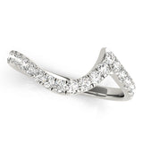 Curved Bands Half Eternity Ring in Gold & Platinum