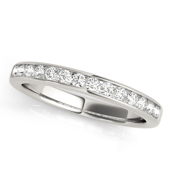 Channel Set Half Eternity Ring in Gold & Platinum
