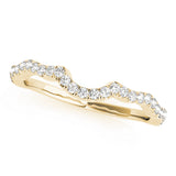 Split Prong Curved Half Eternity Ring in Gold & Platinum