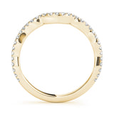 Split Prong Curved Half Eternity Ring in Gold & Platinum