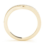 Milgrain Curved Half Eternity Ring in Gold & Platinum