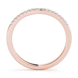U-Prong Curved Half Eternity Ring in Gold & Platinum