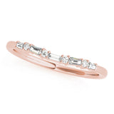Alternating Round & Fancy Baguette Half Eternity Ring in Gold & Platinum