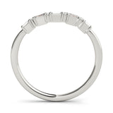 Alternating Round & Fancy Baguette Half Eternity Ring in Gold & Platinum