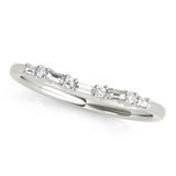 Alternating Round & Fancy Baguette Half Eternity Ring in Gold & Platinum