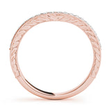 Curved Milgrain Half Eternity Ring in Gold & Platinum