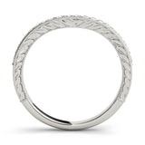 Curved Milgrain Half Eternity Ring in Gold & Platinum