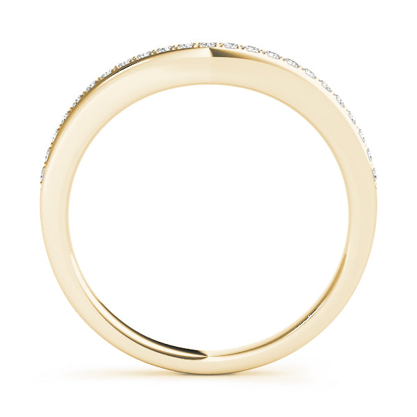 Single Row Prong Set Curved Half Eternity Ring in Gold & Platinum