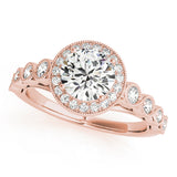 Couture Halo Round Diamond Engagement Ring — 9K/18K Gold & Platinum