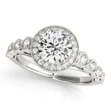 Couture Halo Round Diamond Engagement Ring — 9K/18K Gold & Platinum